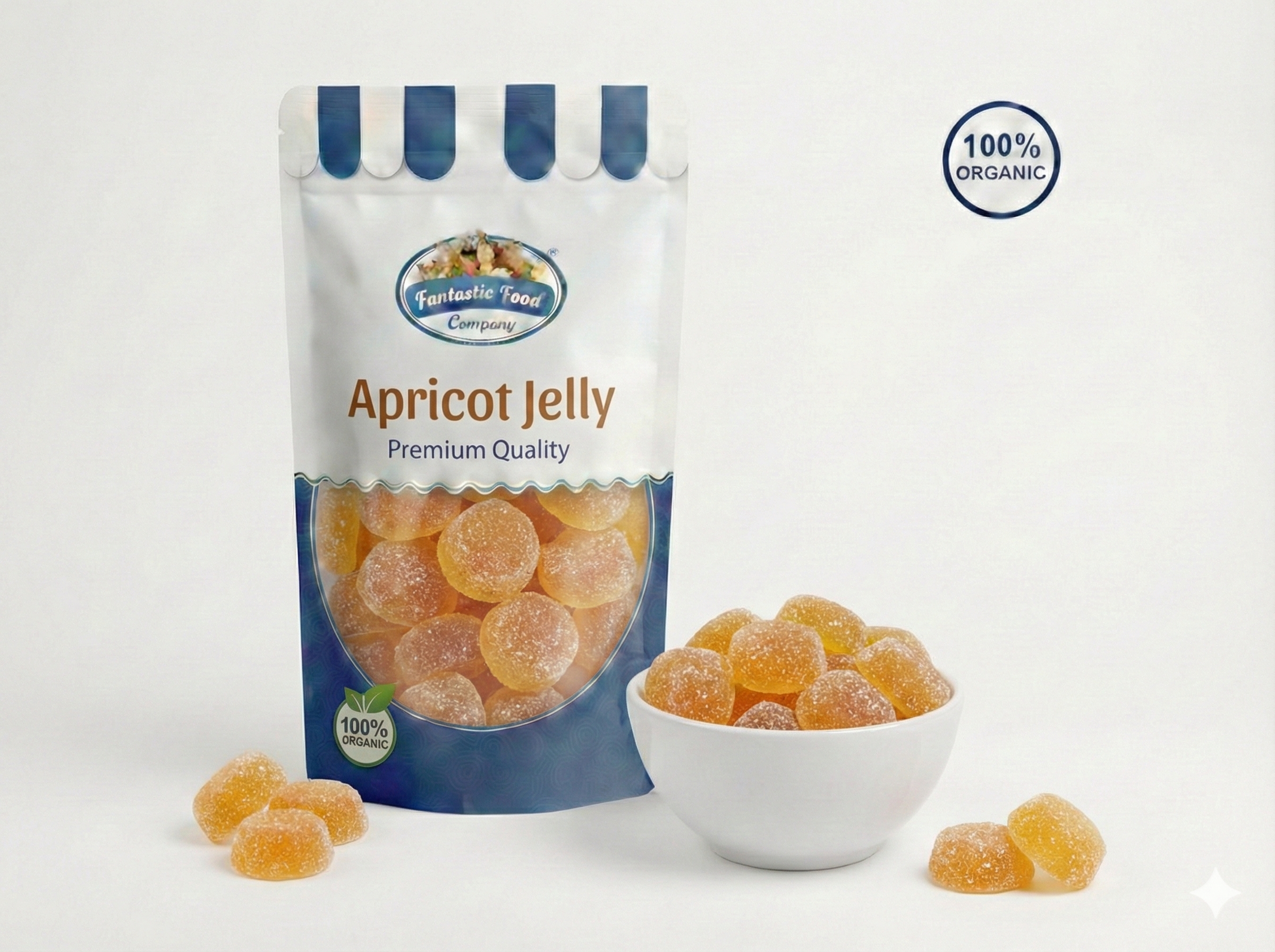 Premium Apricot Jelly (Khubani Flavor) – Sweet, Tangy & Sugar-Coated | Fantastic Dry Fruits